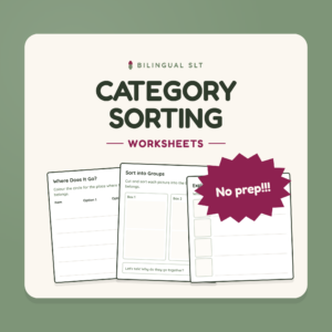 Category Sorting Worksheets